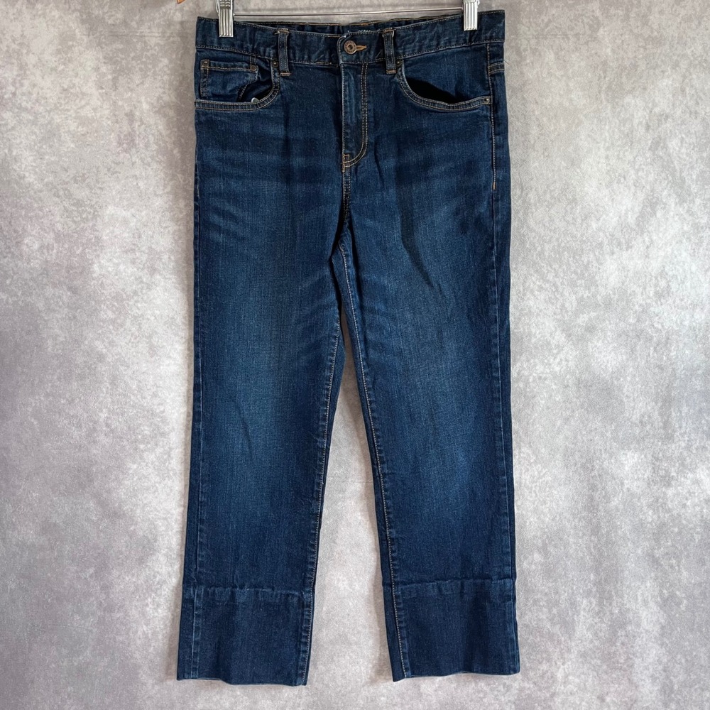 Lucky Brand Classic Straight Jeans Womens 20 Dark‎ Indigo Blue Mid Rise Denim